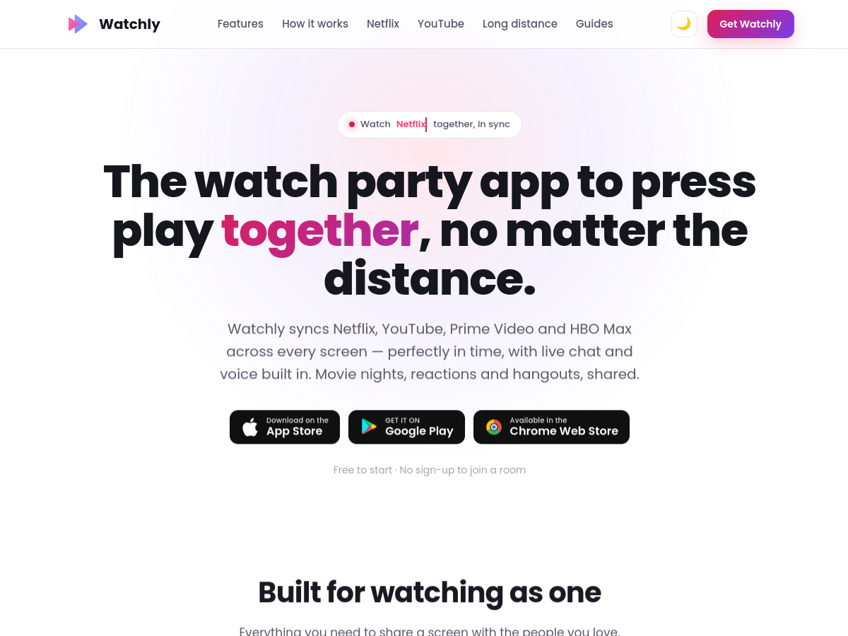 Watchly — watch party app